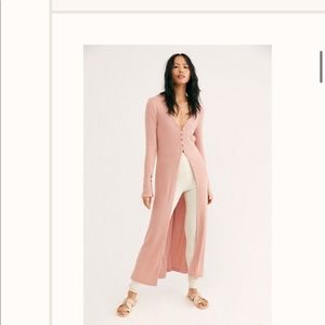 Free people maxi cardi, pink.